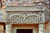 Angkor - Eastern Mebon - remarkable sculpted sandstone lintels of the temple towers